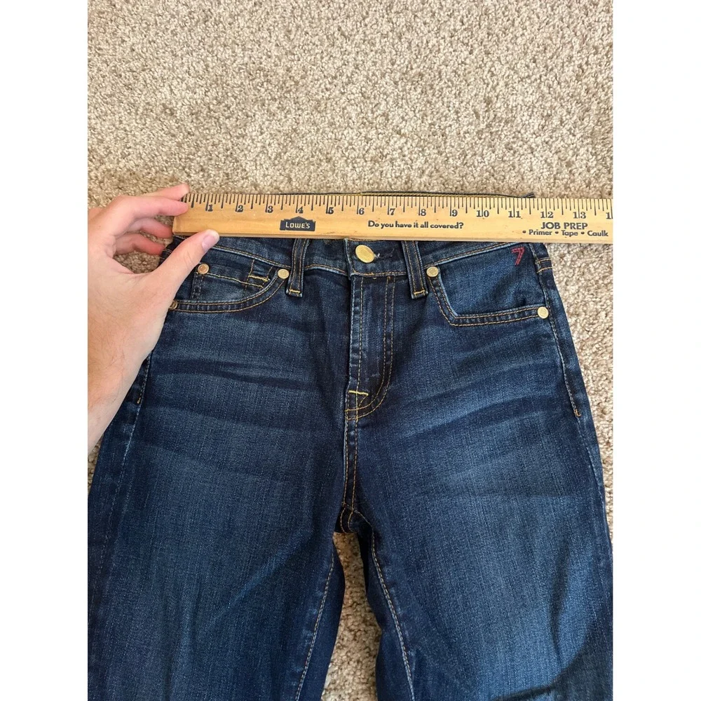 7 For All Mankind Women's Bootcut Jeans 23 Dark Blue Made in USA Stretch Denim